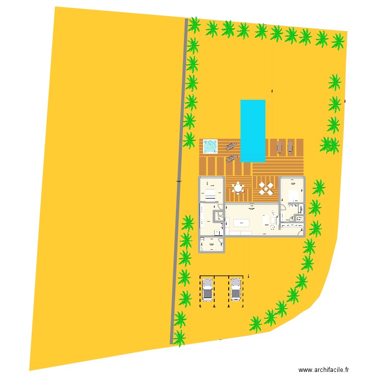 Gwada 3. Plan de 5 pièces et 121 m2