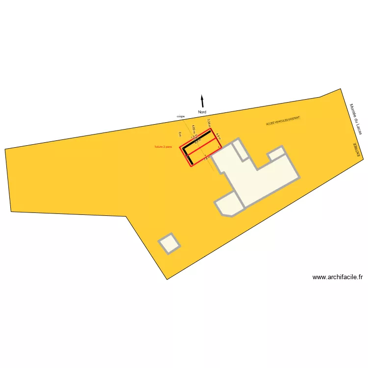 PLAN DE MASSE 2. Plan de 6  et 175 m²