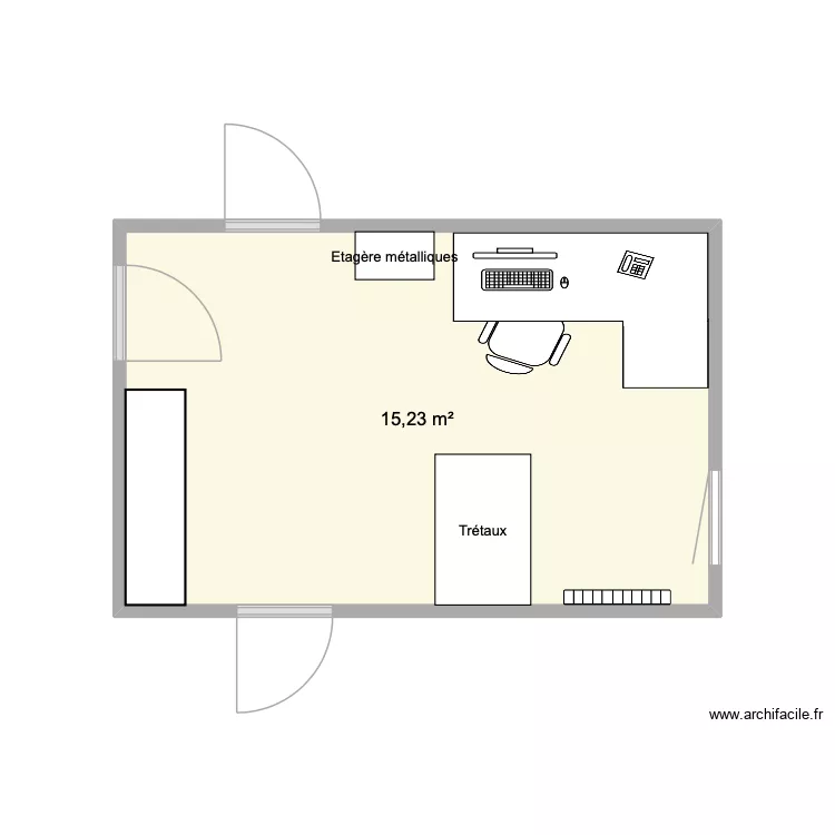 atelier. Plan de 1 et 15 m² atelier. Plan de 1 et 15 m²