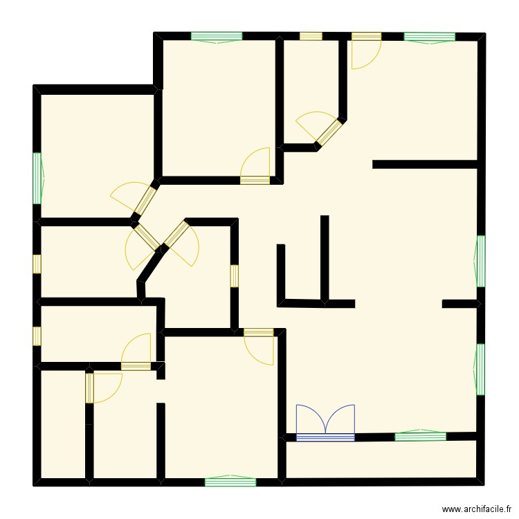 Essai. Plan de 6 pièces et 130 m2