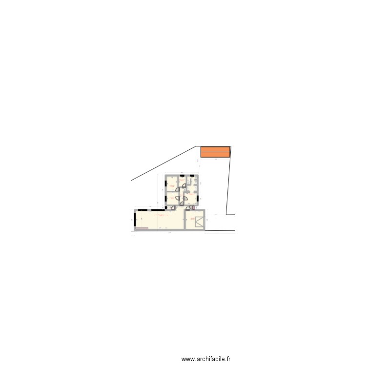 MAISON riom v8 plain pied avec cotation sur parcelle. Plan de 8 pièces et 128 m2