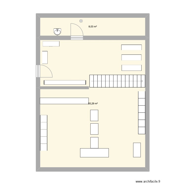 paggy sage. Plan de 2 pièces et 63 m2