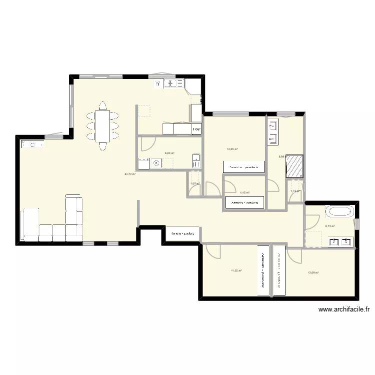 Projet Valerie. Plan de 10  et 150 m²