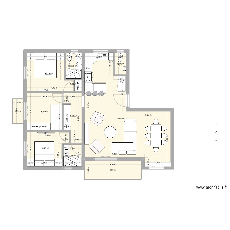 Megeve Perso 2. Plan de 10 pièces et 89 m2