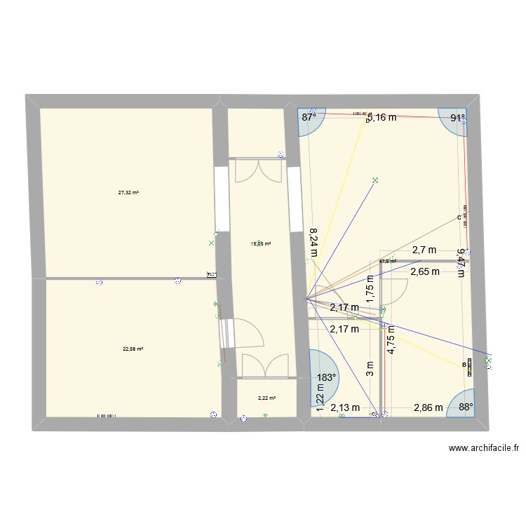 JOSPIN_COMBLES. Plan de 5 pièces et 115 m2