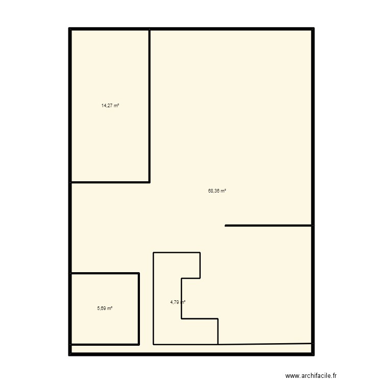 colombiers. Plan de 4 pièces et 93 m2