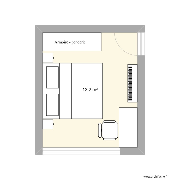 Matthieu Glardon. Plan de 1 pièce et 13 m2