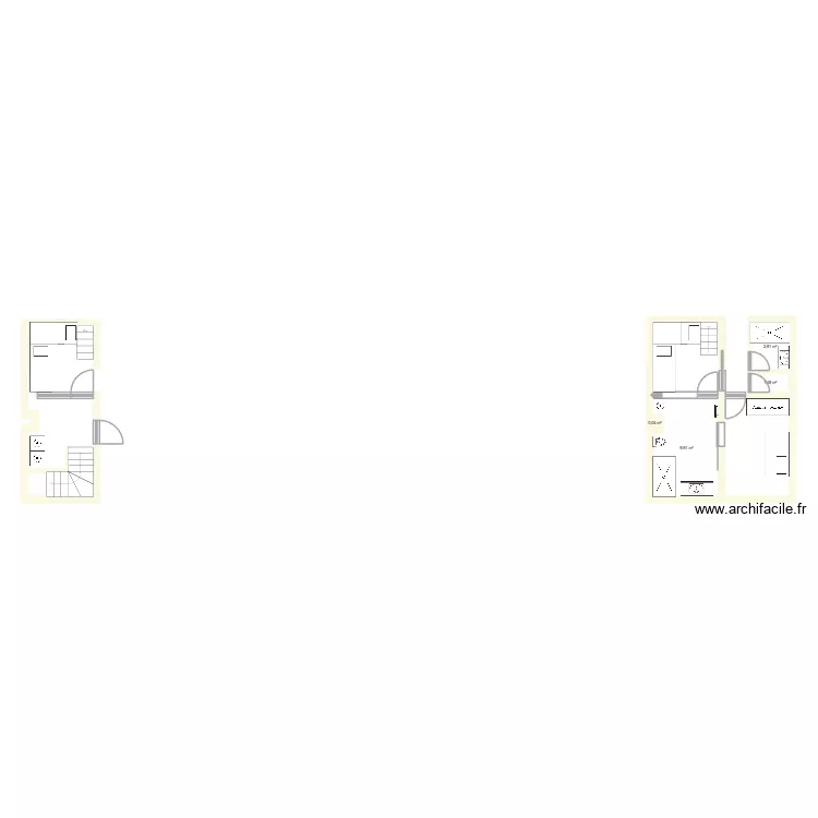 Marine existant. Plan de 4  et 14 m²