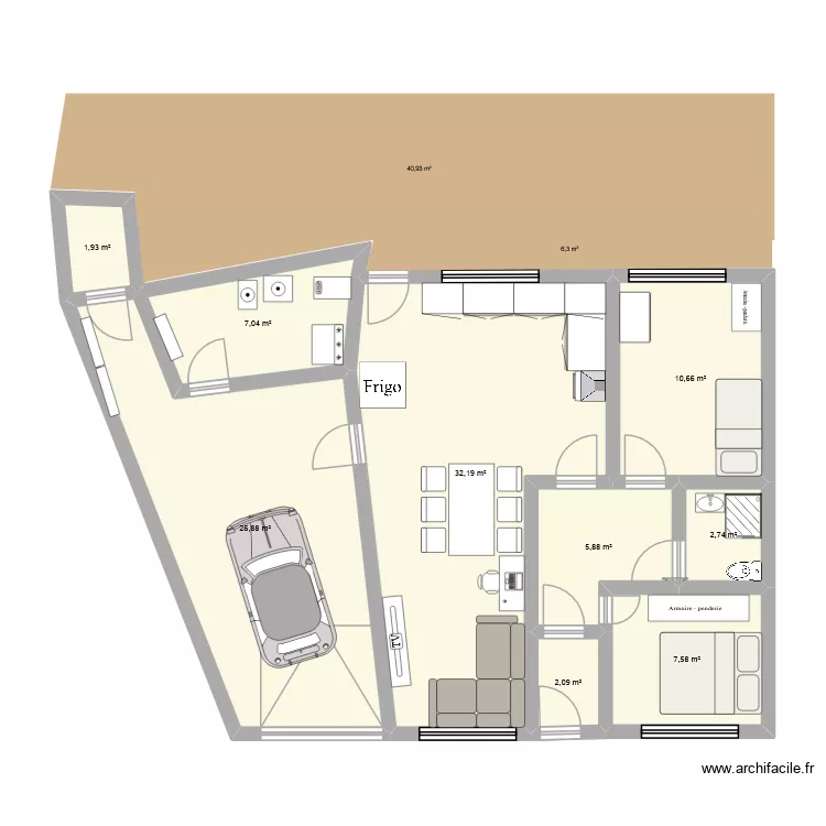 plan. Plan de 9 Pièces et 97 m²