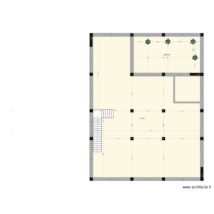 OULED CHEBEL. Plan de 2 pièces et 133 m2