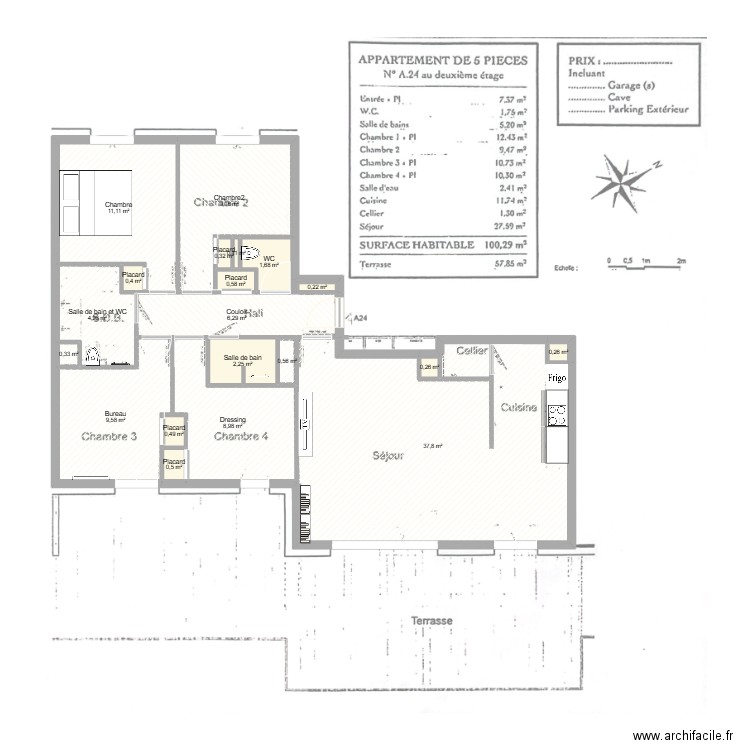 Appartement Thoiry_Original. Plan de 20 pièces et 96 m2