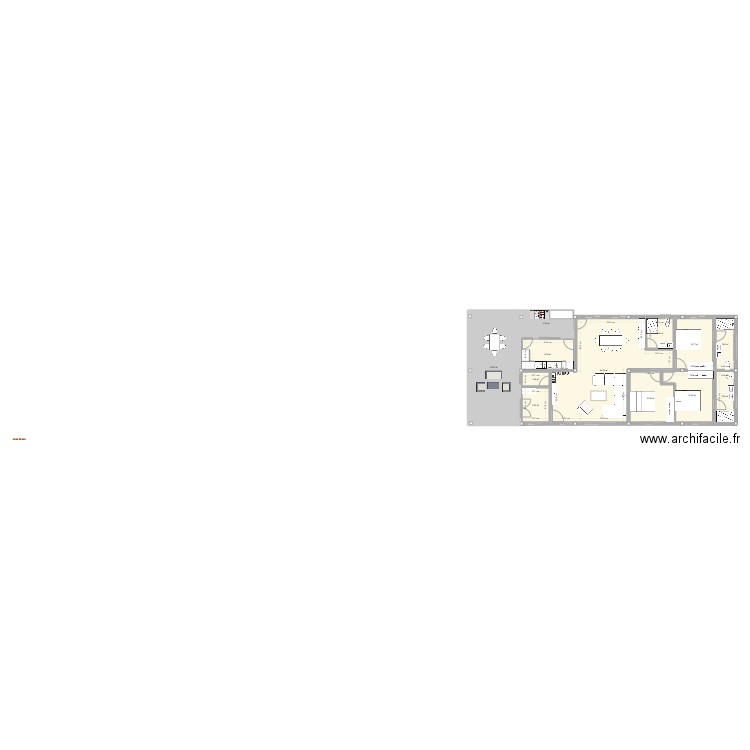 deuxieme config. Plan de 12 pièces et 158 m2