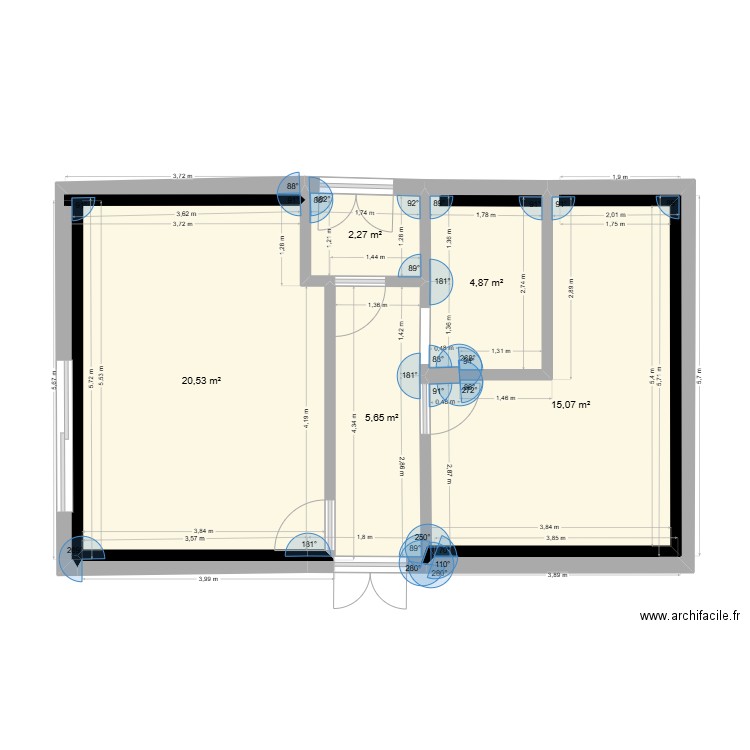 AVENUA ARISTIDE BRIAND. Plan de 5 pièces et 48 m2
