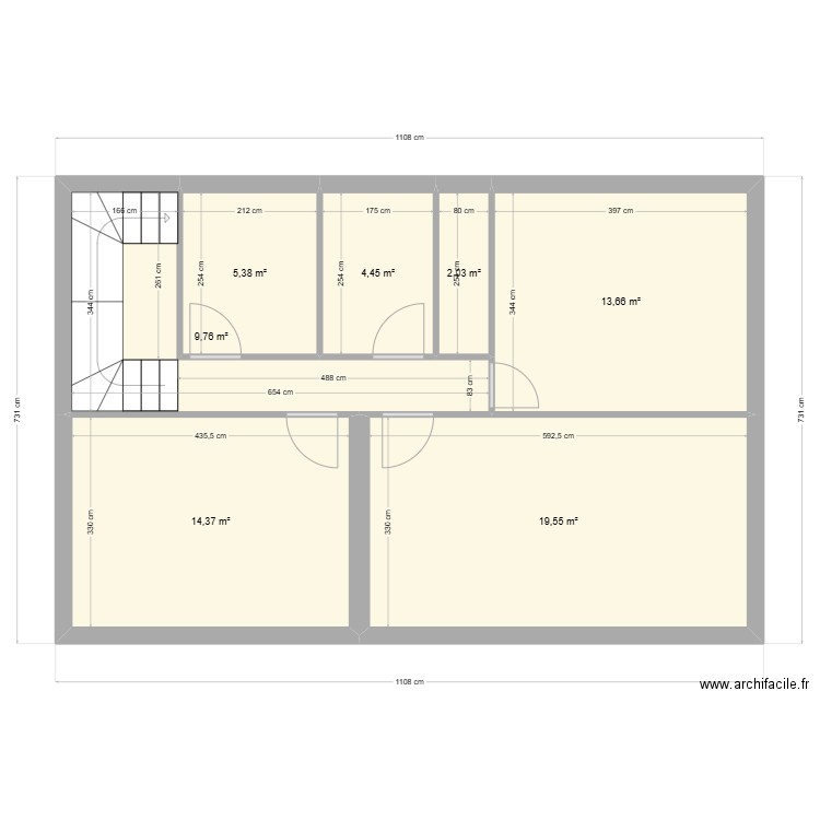 PROJET PECQUET MAISON MAMIE. Plan de 7 pièces et 69 m2