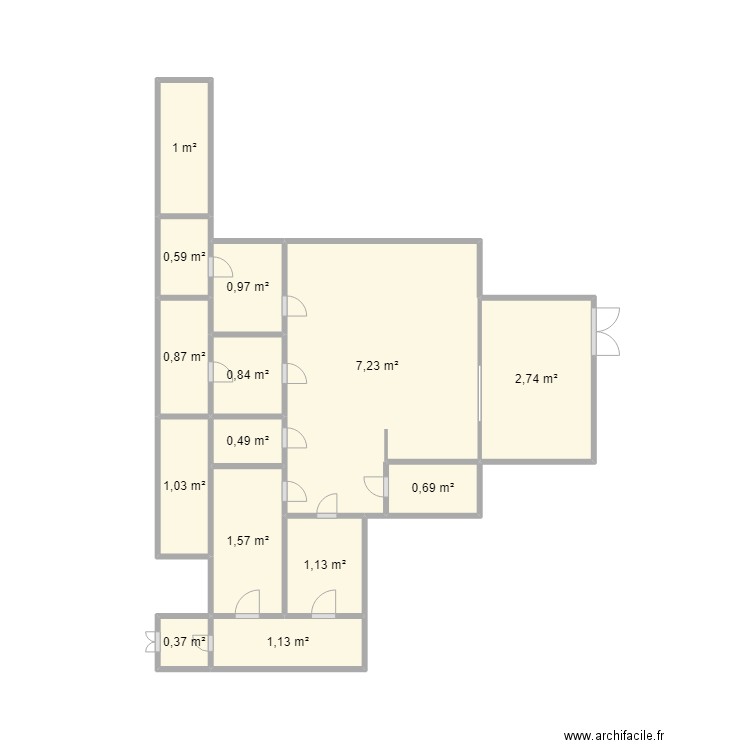 centrale de pesée . Plan de 14 pièces et 21 m2