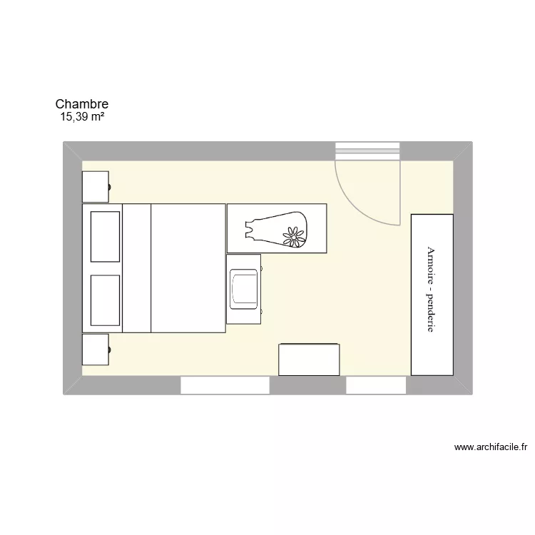 chambre 4. Plan de 1  et 15 m²