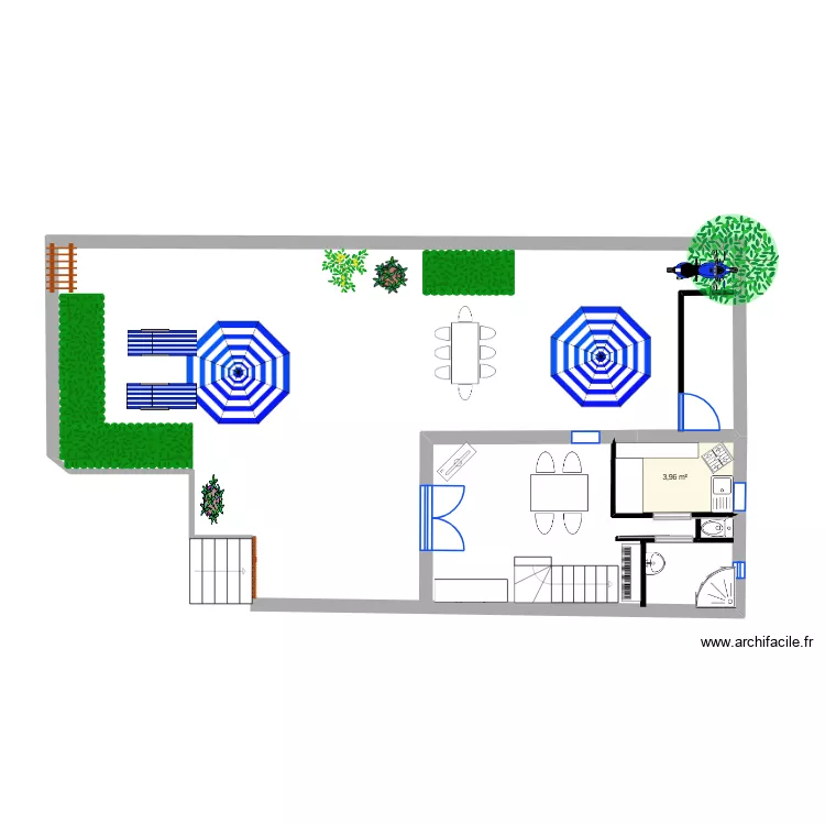SAN ACTUEL-1. Plan de 1 pièce et 4 m²