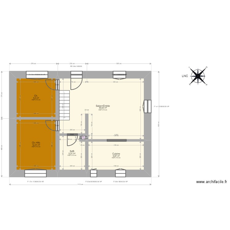 ML23020326 KOELSCH. Plan de 6 pièces et 68 m2