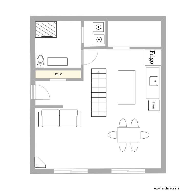 maison. Plan de 1 pièce et 1 m2