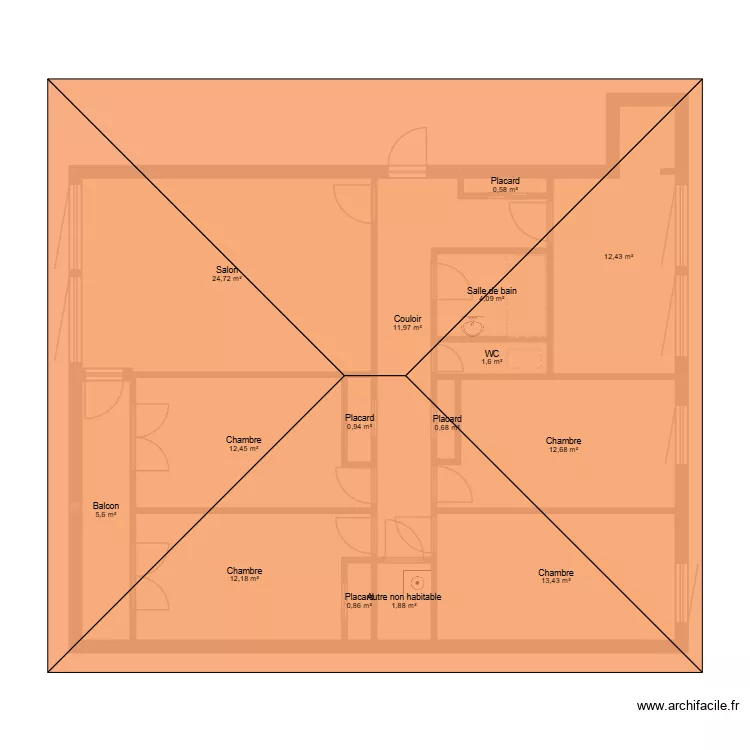 MAISON 976. Plan de 15 pièces et 116 m²