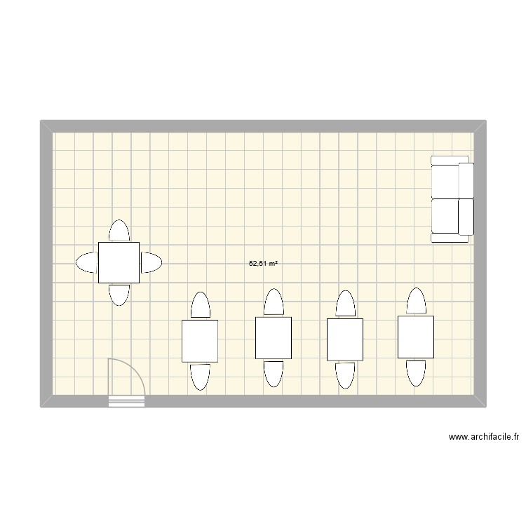 Plan D-116. Plan de 1 pièce et 53 m2