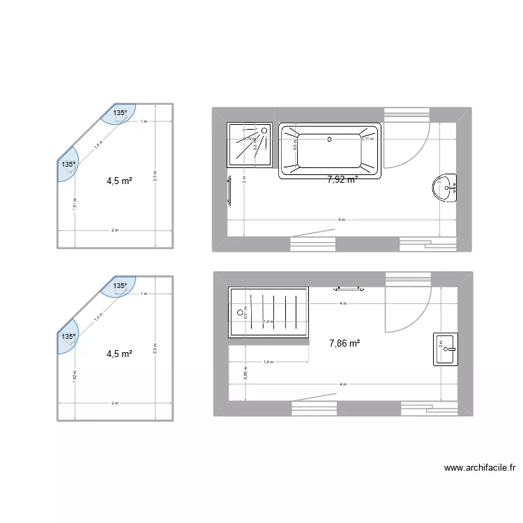 SdB Plouer - Buhs. Plan de 4  et 25 m²
