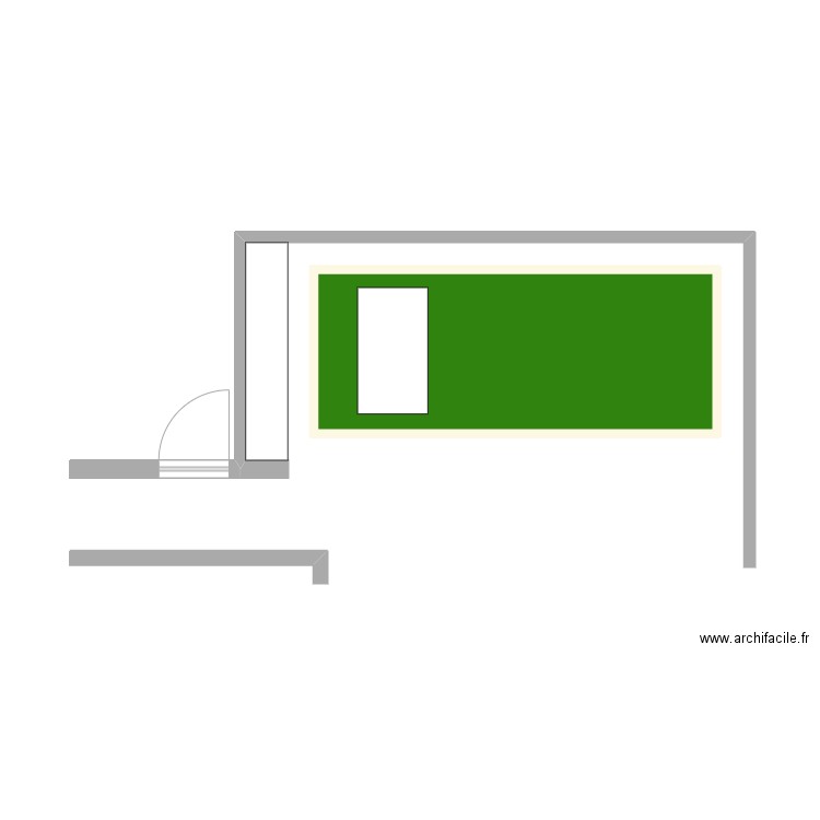 terrasse. Plan de 1 pièce et 13 m2