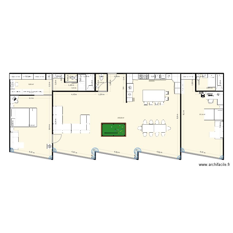 View Talay 5 Unit. Plan de 7 pièces et 186 m2