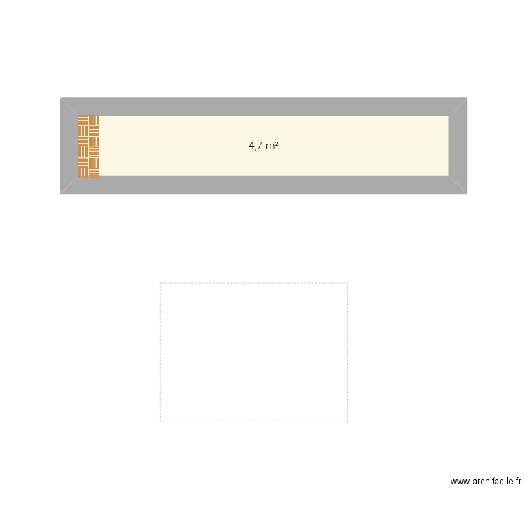 Balcon. Plan de 1 pièce et 5 m2