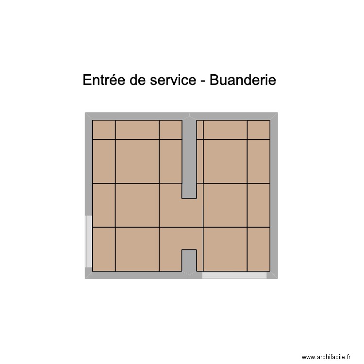 Entrée de service - Buanderie CAVANI. Plan de 1 pièce et 5 m2