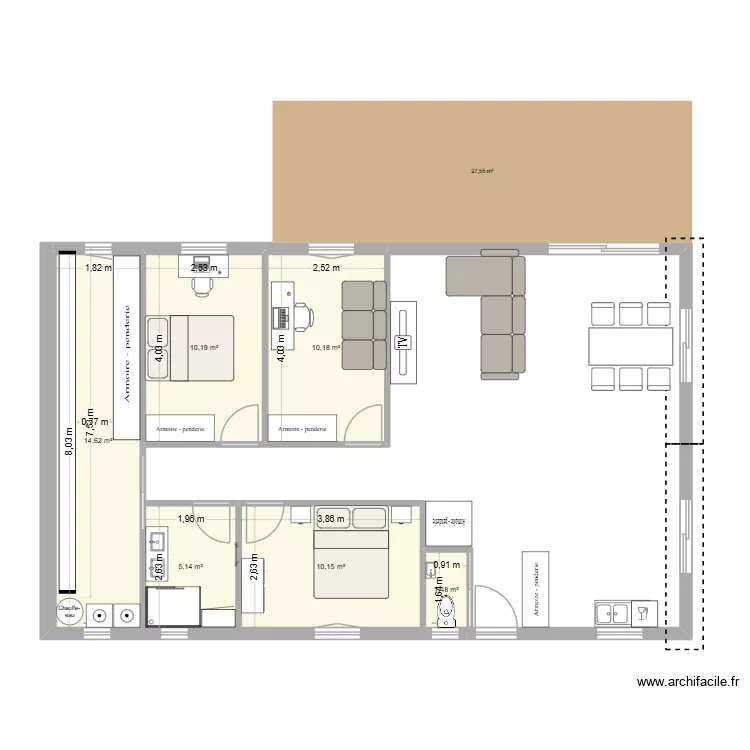 maison lea et dylan. Plan de 6  et 52 m²