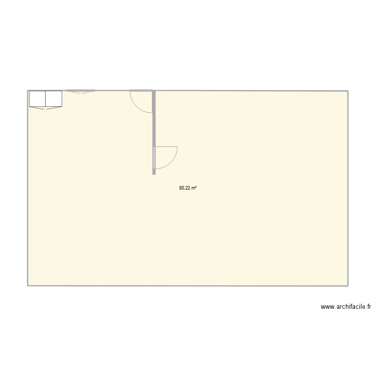MAISON. Plan de 1 pièce et 80 m2