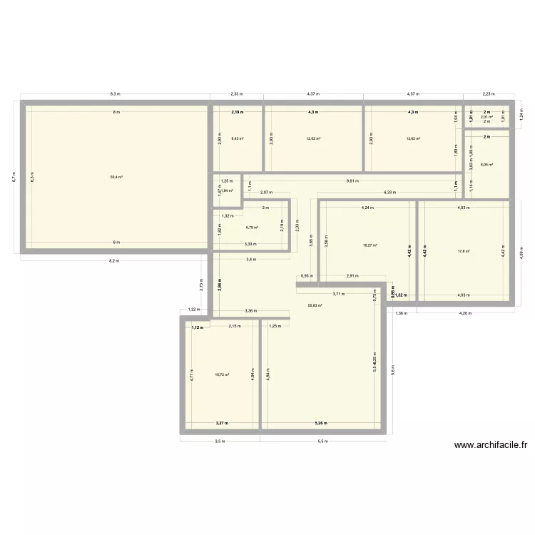 ANCIER COUPE INTERIEUR. Plan de 