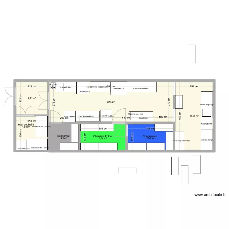 Plan basse Chico s 4 version labo ext&eacute;rieur. Plan de 