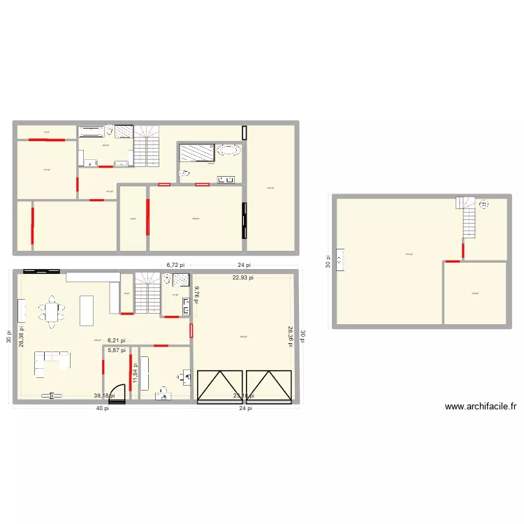 maison saint calixte. Plan de 14  et 417 m²