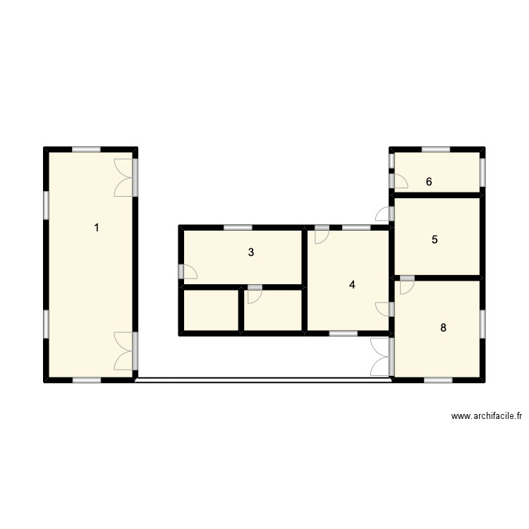 Vu du Plan de CS Hounvi_- Atchago . Plan de 8 pièces et 27 m2