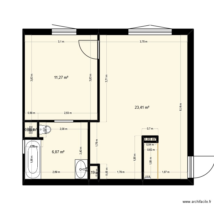 Othis. Plan de 6 pièces et 41 m2
