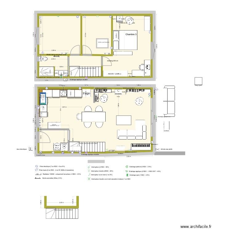PLANS MAISON cuisine avec sas entrée porte coulissante ok. Plan de 8 pièces et 188 m2