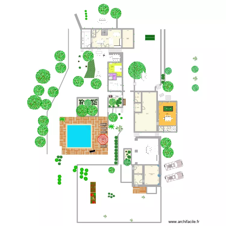 Am&eacute;nagement grange Roupech. Plan de 15  et 250 m²