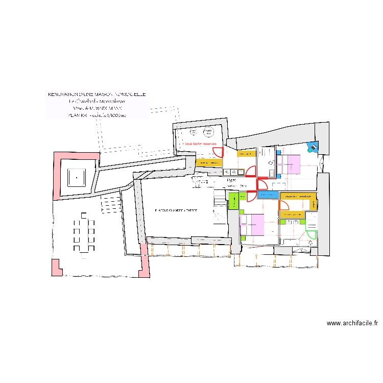 GRANDE CHAMBRE bis. Plan de 2 pièces et 14 m2