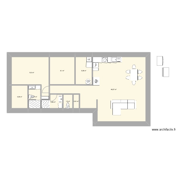 lot 7 janv26. Plan de 9 pièces et 86 m2