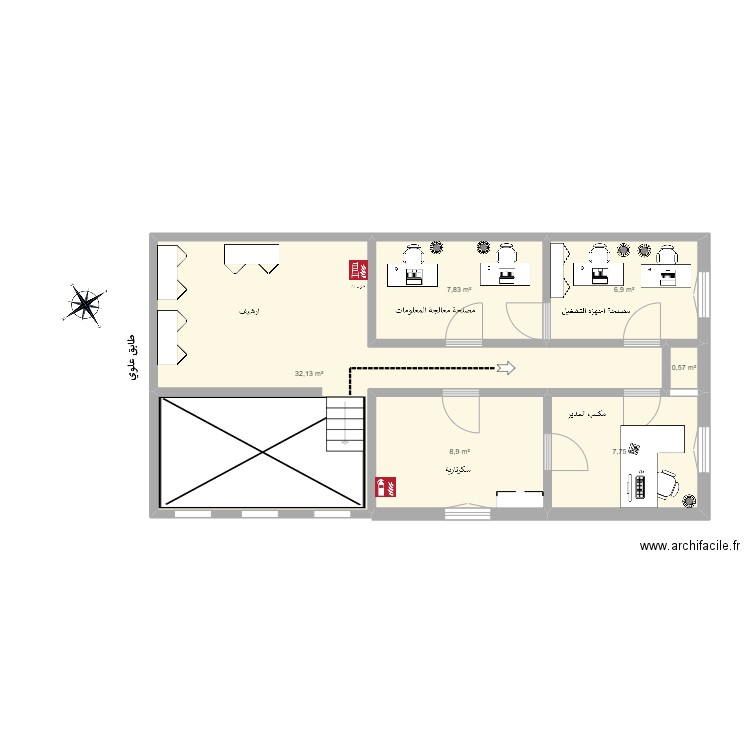 ALEM MOSTAGANEM 2. Plan de 6 pièces et 64 m2