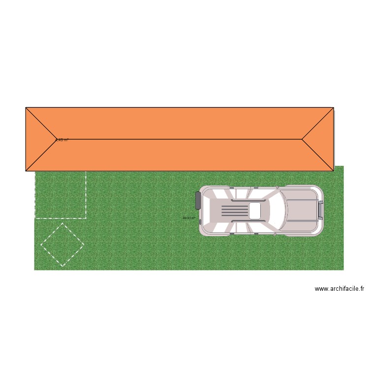 maison etudiante. Plan de 1 pièce et 4 m2