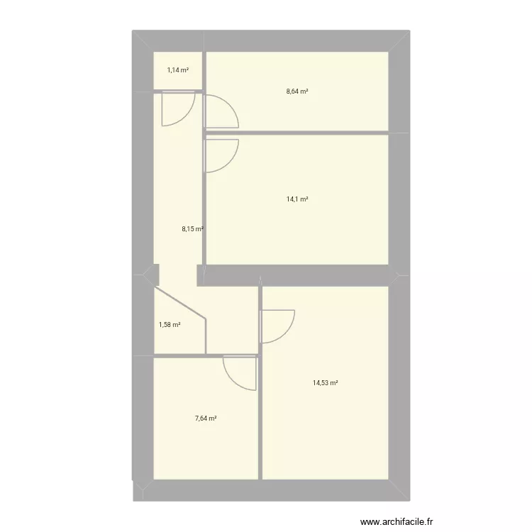 Étage stp estephe. Plan de 7 et 56 m² Étage stp estephe. Plan de 7 et 56 m²