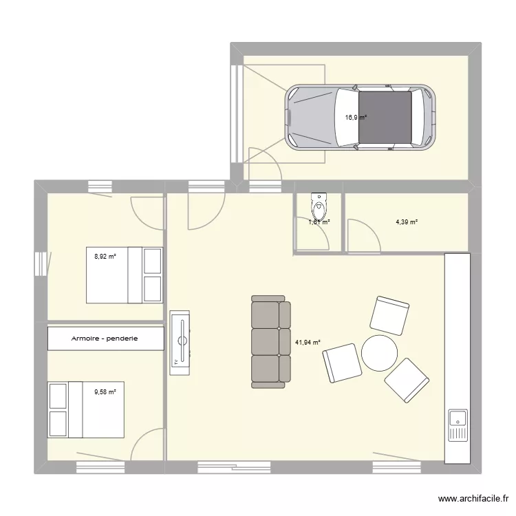 plan2. Plan de 6  et 83 m²