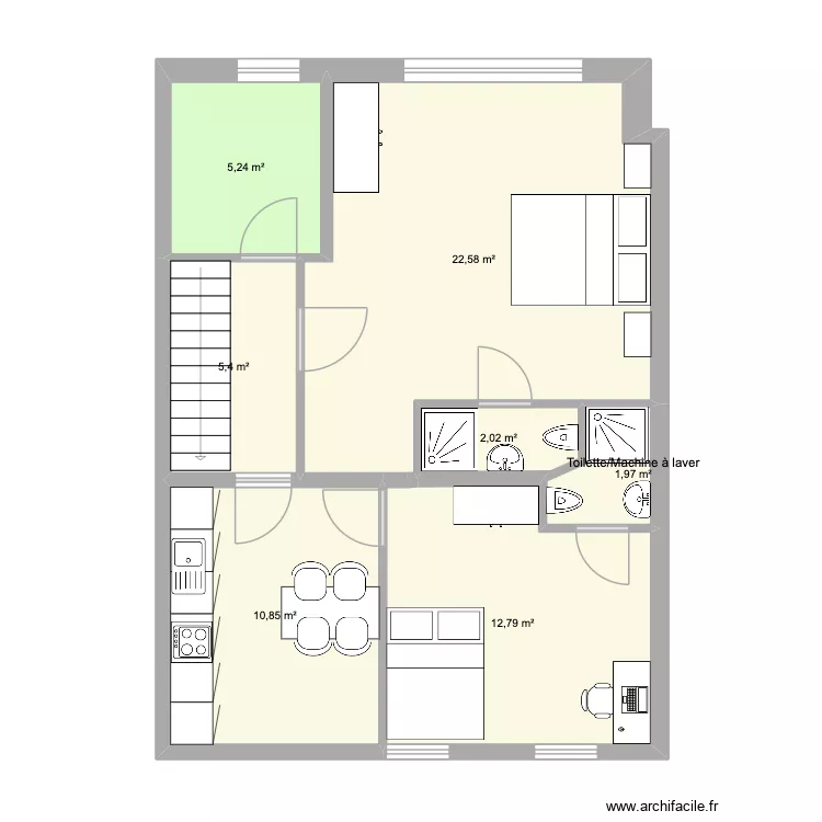 best option. Plan de 7  et 61 m²