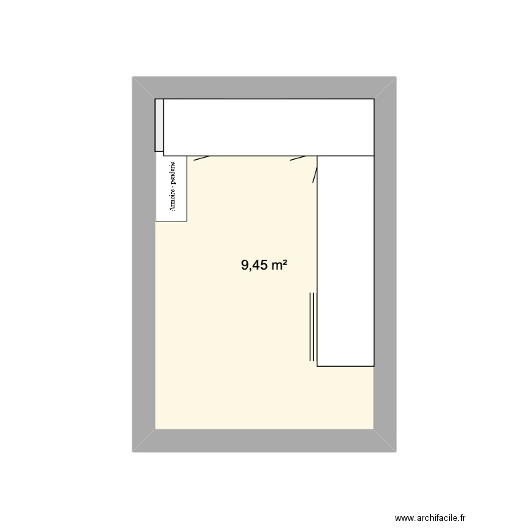 cuisine. Plan de 1 pièce et 9 m2