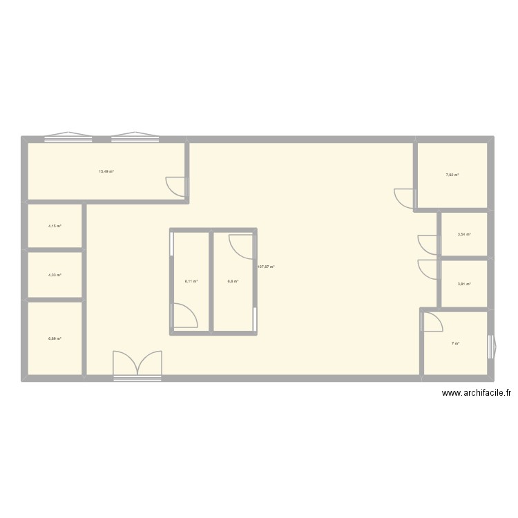 shema art appliqué. Plan de 11 pièces et 190 m2