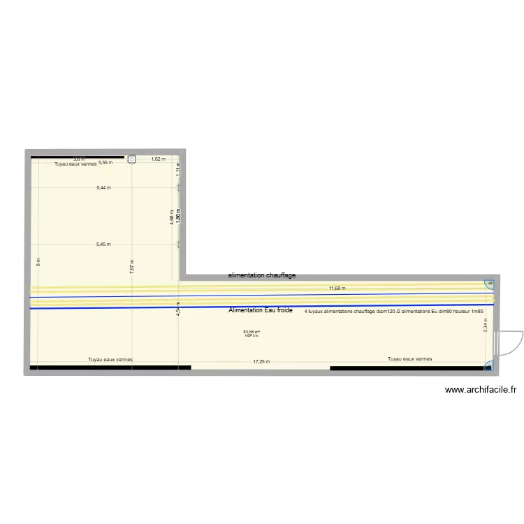 PLAN SOUS SOL salle d\'archive. Plan de 1 et 84 m² PLAN SOUS SOL salle d\'archive. Plan de 1 et 84 m²