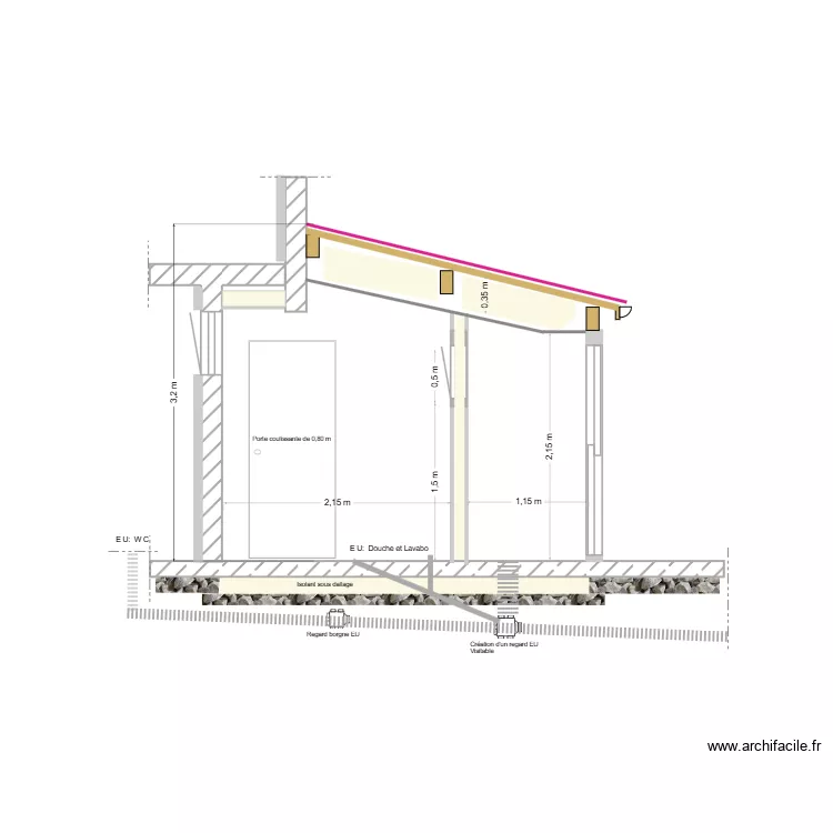 coupe A A. Plan de 